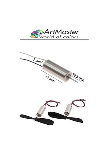 Mini Drone Motor Ve Pervanesi 2 Adet Dc Motor Yüksek Hızlı Çekirdeksiz Pervane Kanatı Helikopter Uçak Drone Deney Okul