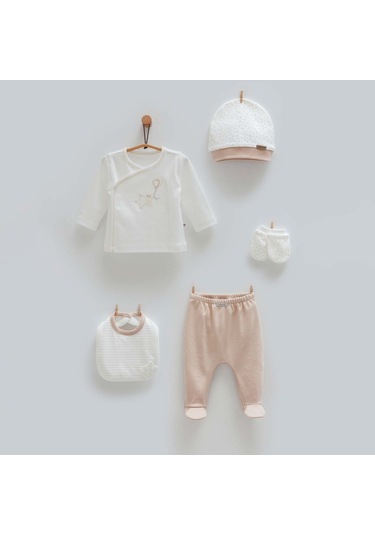 Caramell 5'li Bebek Hastane Çıkış Seti Ze1992 Ekru