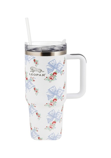 Pipetli 1,2 Litre Kulplu Çelik Termos Renkli - Beyaz Beyaz