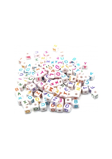 Harf Boncuk Akrilik Küp 10 Mm 250 Gr Renkli