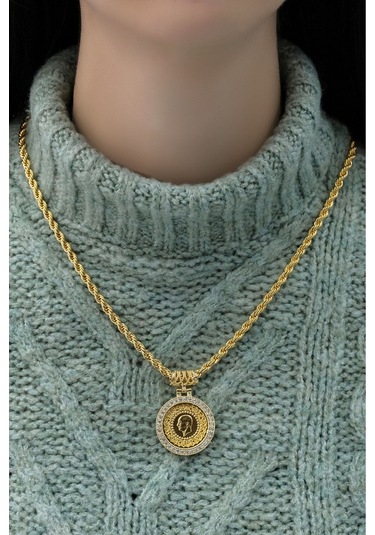 Yarım Altınlı Halat Kolye