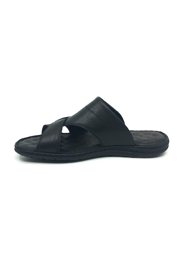 Luis Figo %100 Deri Ortopedik Erkek Büyük Numara Sandalet Terlik (481141848)