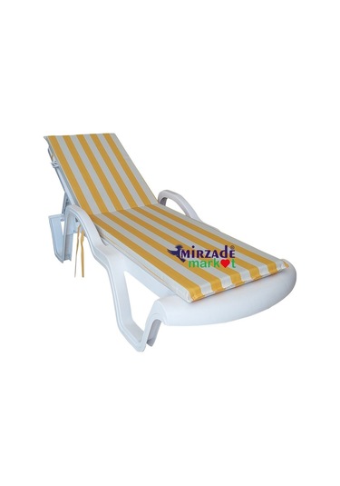 Mirzademarket Şezlong Minderi Standart Su Geçirmez Malzeme-Sarı Krem