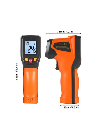 Moveevo Njty Kızılötesi Termometre Temassız Dijital Sıcaklık Tabancası -50 C 400 C -58 F 752 F Endüstriyel, Mutfak Pişirme