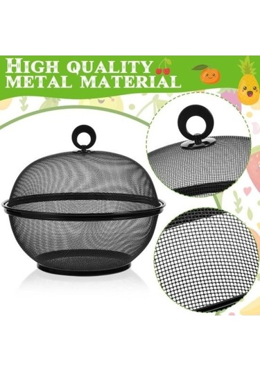 Pazly Kapaklı Meyve Tutucu Hızlı Boşaltma Süzgeci, Yeniden Kullanılabilir Mutfak Sepeti, Modern Sinek Önleyici, Aşınmaya Dayanıklı Mavi Mavi