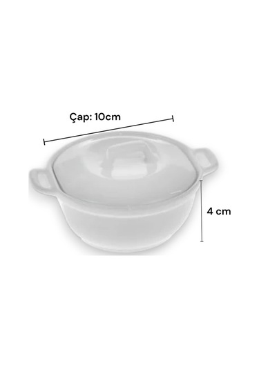 Porselen Kapaklı Şekerlik, Mini Kahvaltılık Reçellik 24013
