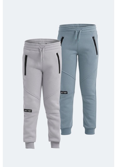 Slazenger Lamya 2 Li Set Eşofman Altı Taş Gri - Mavi