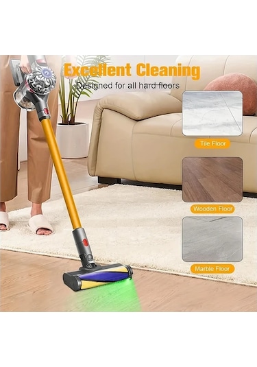 Honeybeeshop 1pc  V7 V8 V10 V11 V15 Vakum Temizleyici Zemin Nozulu Fırça Başlığı Gizli Tozları Aydınlatır Sert Zeminler İçin İdeal