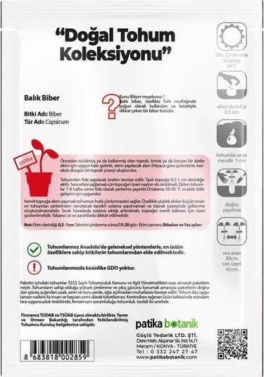 100 Adet Balık Biber Tohumu