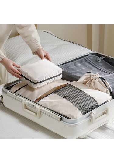 Geeroyoo Turuncu Seyahat Sıkıştırılabilir Organizer Seti - Valiz Giyim Bölücü Depolama Çantaları, Uzun Ömürlü Malzeme Ve Etiketli Tasarım Portakal