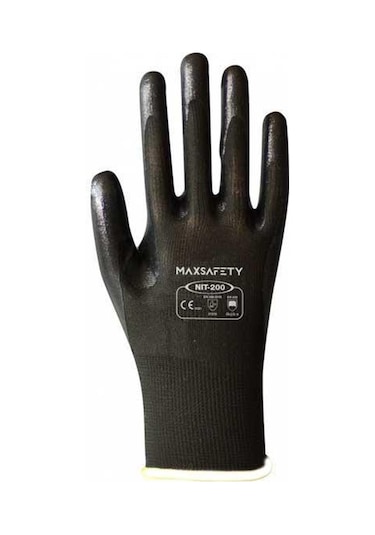 Max Safety Nıt-200 Nitril Polyester İş Eldiveni No:10