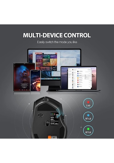 Inphıc Dr01 Bluetooth 4.0 / Bluetooth 5.0 / 2.4g Kablosuz Fare Bilgisayar Dizüstü Ergonomi Mouse