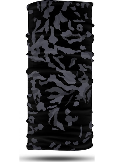 Siyah Kamuflaj Desenli Motosiklet Bandana Boyunluk Outdoor Balakl