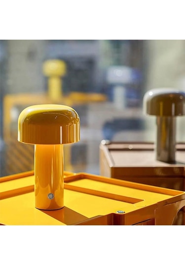 Sarı İtalyan Mantar Masa Lambası Taşınabilir Kablosuz Dokunmatik Şarj Edilebilir Gece Masa Lambası Masaüstü Gece Lambası 56897113 Sarı