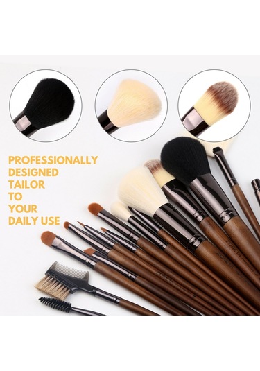 Sones Zoreya 15'i 1 Arada Siyah Ceviz Makyaj Fırçası Seti Tam Set Güzellik Aletleri Naylon Saç Pudra Fırçası Makyaj Fırçası Zp15