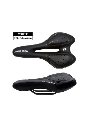 Pazly Yol Yastık Şok Siyah Rahat Pu Poliüretan Nefes Mtb Bisiklet Koltuğu Emici Deri Boş Siyah Siyah