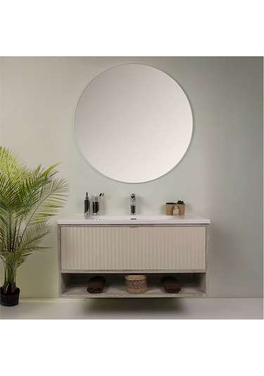 Kobos Elegant 100 Cm Banyo Dolabı Seti Grey Oak + Vanilya