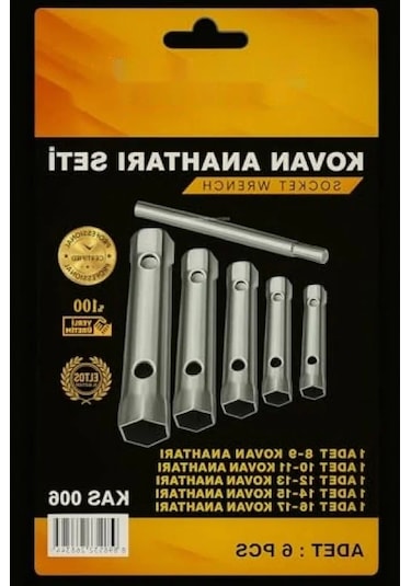 6 Parça Kovan Anahtar Seti Ergonomik Tasarım Dayanıklı Çelik