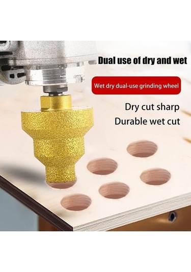 Pazly 1 Adet Elmas Freze Uçlu Fayans Kesici Mermer Raybası Duvarcılık Delme Aleti M10 Kırma Freze Uçları Delik Testeresi