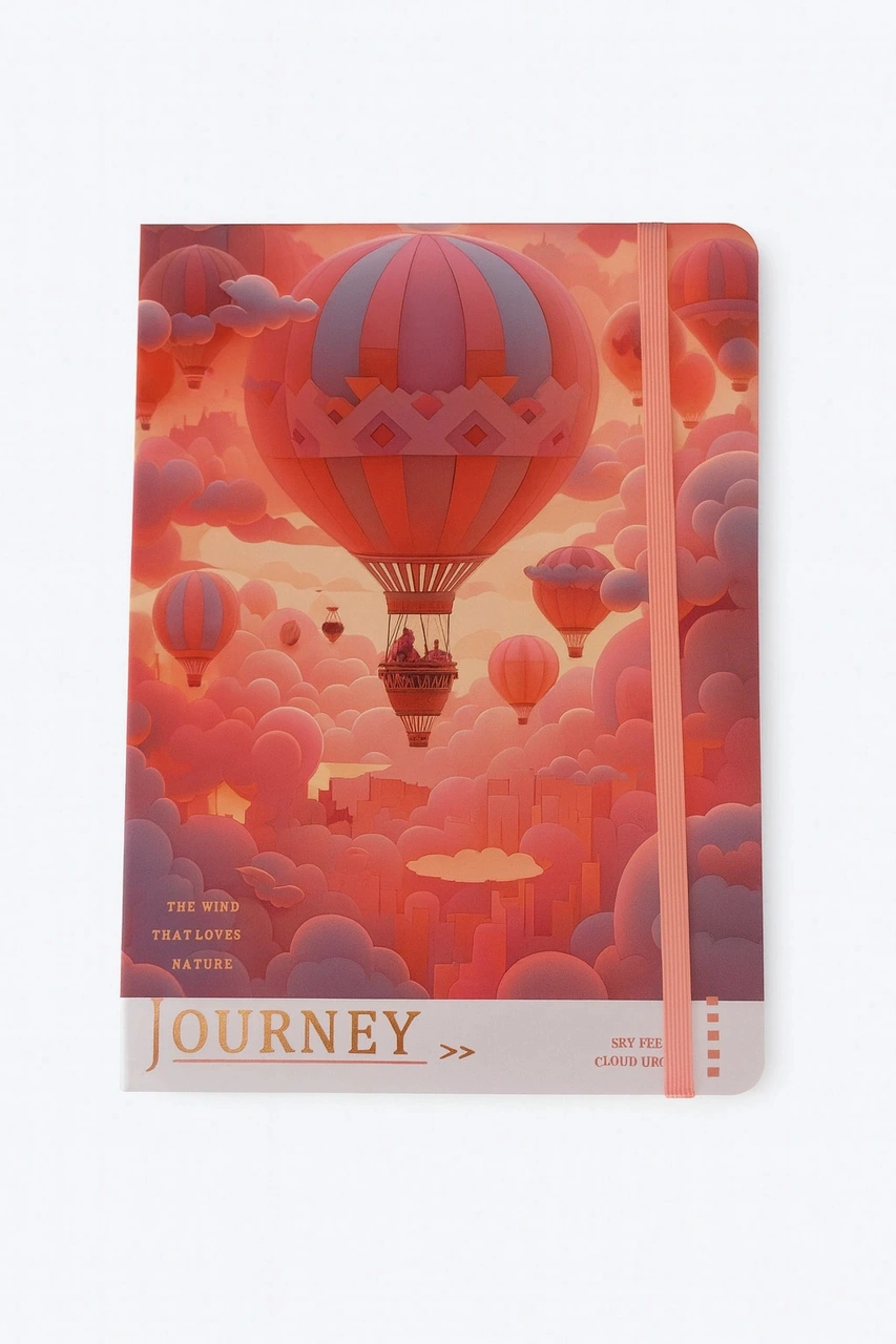 Ajanda Günlük Çizgili Not Defteri Notebook Pembe Balon Pembe