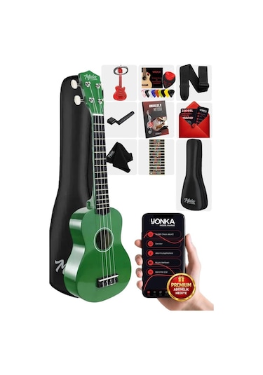 Midex UKX-233GR Yeşil Concert Ukulele (Askı Çanta Metod Pena)