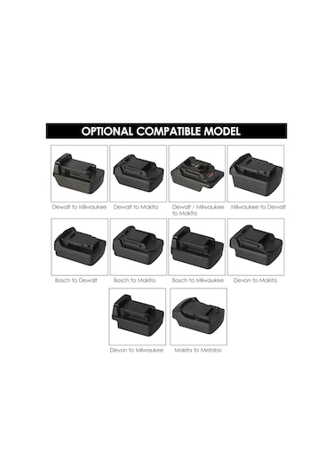 Tenfowee 18v-20v Lityum Pil Adaptörü - Bosch, Dewalt, Makita, Milwaukee Uyumlu Dönüştürücü