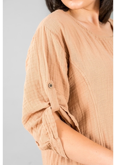 Midi Boy Elbise Camel