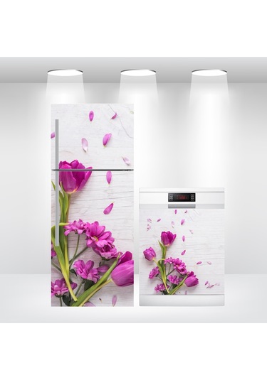 Buzdolabı Ve Bulaşık Makinesi Kapak Sticker Çiçek