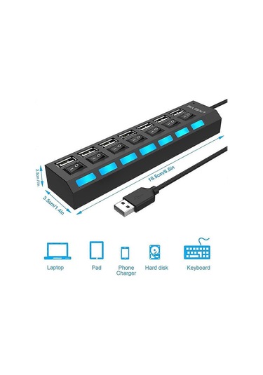 Çok Portlu Usb Ayırıcı, 7 Portlu Usb 2.0 Hub, Usb A Veri Hub'ı