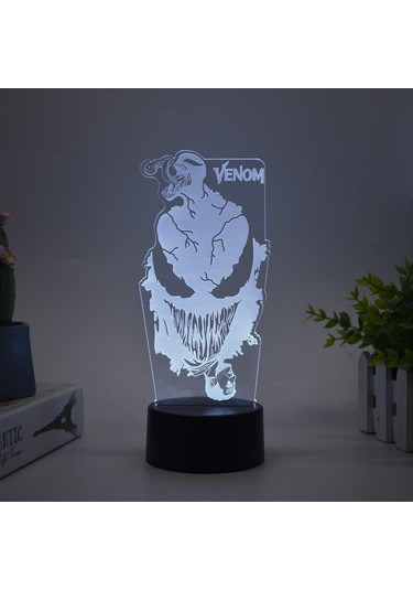 Çocuklar İçin 3d Gece Lambası Yaratıcı Işık Boyama Dekorasyon Süsleri Hediyeler Ufo Beyaz Flaş 9 Çok Renkli