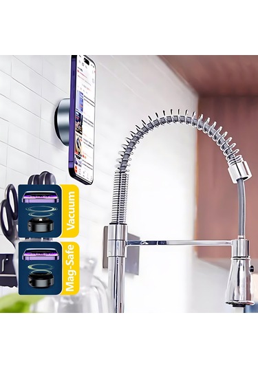 Go-des Gd-hd223 110mah 5v Type-c Portlu Elektirikli Vakum Özellikli Telefon Tutucu Siyah