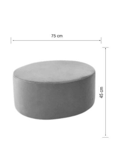 Most Ekol Yuvarlak Sandıklı Orta Sehpa 23 Antrasit Kadife Kumaş