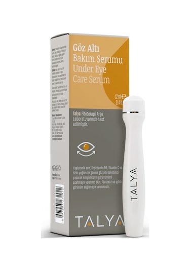 Talya Göz Altı Bakım Serumu Vitamin C Vitamin E Vitamin B5 Hyaluronik Asit 7 Özel Yağ  Roll-On 12 ML