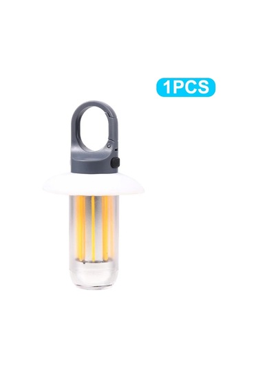 Led Şarj Edilebilir El Feneri Kamp Feneri 5 Mod Süper Parlak Beyaz - Gri
