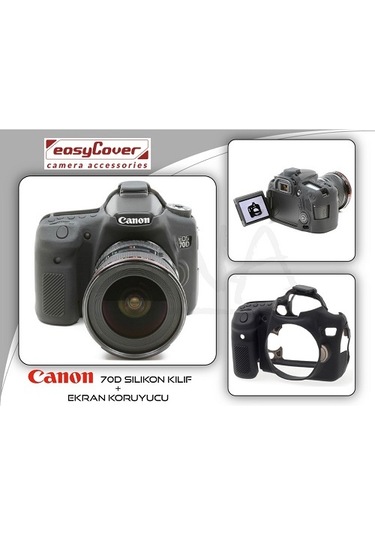 Easycover Canon 70D Silikon Kılıf Ecc70Db (Siyah)