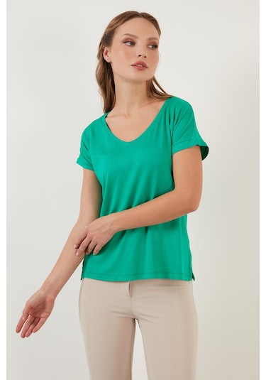 Lela V Yaka Rahat Kesim Yırtmaçlı Bayan Bluz 5862000 Benetton