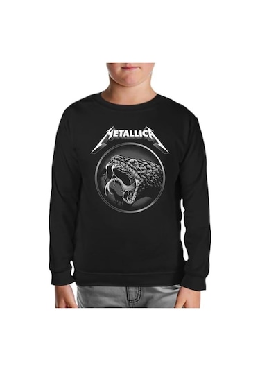 Metallica - Yılan Siyah Çocuk Sweatshirt