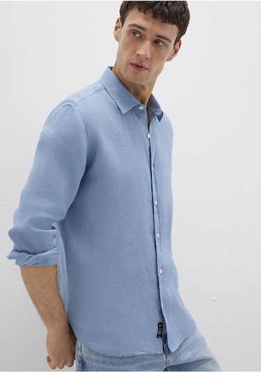 Mavi - Mavi Keten Gömlek 0211466-70731 Mavi