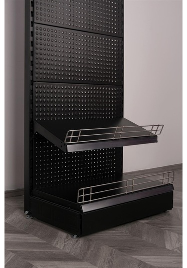 Delikli Panel Raflı Stand Antrasit Gri