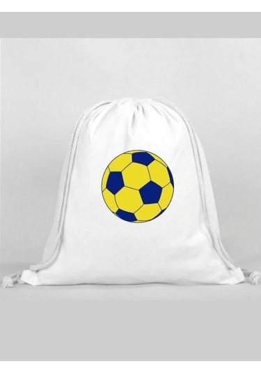 Sarı Lacivert Baskılı Sırt Çantası - İp Büzgülü Spor Çanta Renkli