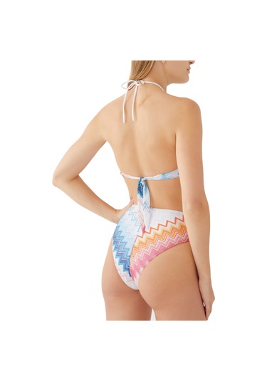 Missoni Chevron Desenli Bandeau Bikini Seti Çok Renkli Mavi