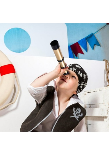 Suofeng Çocuk Korsan Tema Göstergeci Oyuncak - Teleskopik Tasarım, Parlak Görünüm, Dış Etkinlikler Ve Keşif İçin Altın Renkli