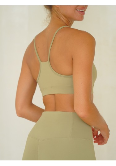 Fold Kaplı Spor Soft Haki Crop Haki