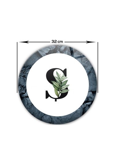 Decorita Cam Kesme Tahtası - Cam Kesme Tablası - Harfli Tasarım Ş Çap 32 CM