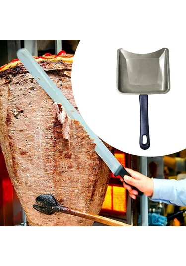 Suntek El Tipi Et Yakalayıcı Tava Barbekü Küreği Kamp Ateşi Gri