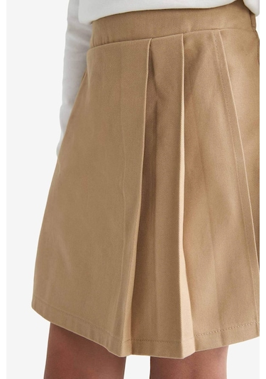 Defacto Kız Çocuk Okula Dönüş Gabardin Etek F1418a825aubg219 Bej