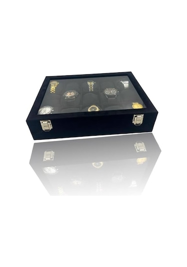 Richbo x 15'li Saat Kutusu Süet Siyah