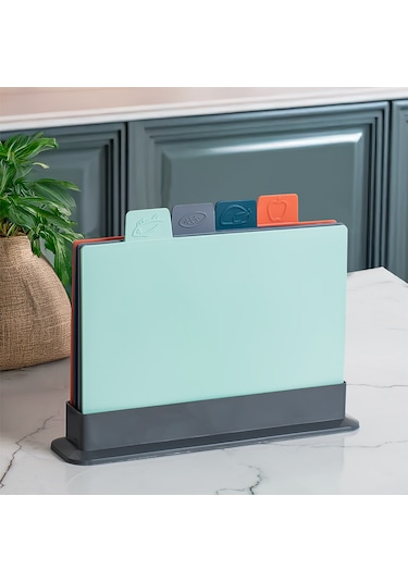 Porsima 1163 Antrasit Asıa 4'lü Kesme Tahtası Kesme Tahta Seti