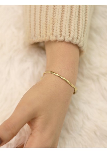 14 Ayar Altın Beyaz Baget Bileklik Altın