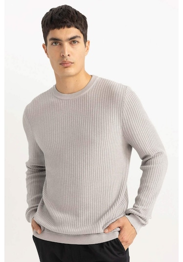 DeFacto Standart Fit Normal Kesim Bisiklet Yaka Basic Düz Triko Kazak B9707AX24SPGR184 DeFacto Standart Fit Normal Kesim Bisiklet Yaka Basic Düz Triko Kazak B9707AX24SPGR184